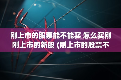 刚上市的股票能不能买 怎么买刚刚上市的新股 (刚上市的股票不能添加板块吗)