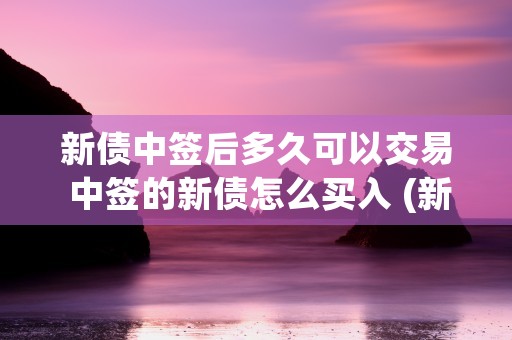 新债中签后多久可以交易 中签的新债怎么买入 (新债中签后多久可以上市交易)