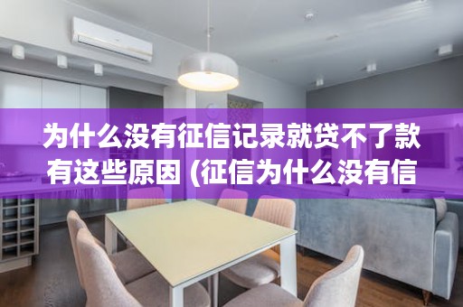 为什么没有征信记录就贷不了款有这些原因 (征信为什么没有信用记录)