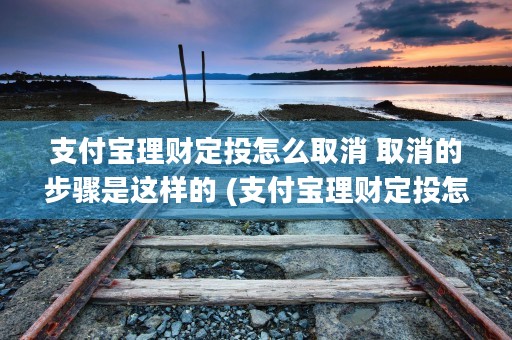 支付宝理财定投怎么取消 取消的步骤是这样的 (支付宝理财定投怎么取出)