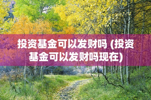 投资基金可以发财吗 (投资基金可以发财吗现在)