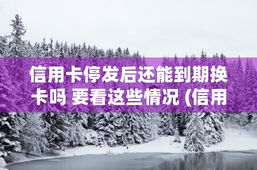 信用卡停发后还能到期换卡吗 要看这些情况 (信用卡停发还能继续用吗)