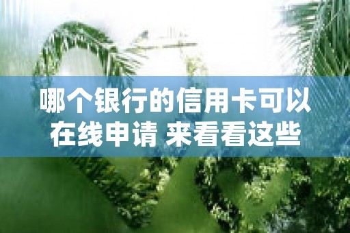 哪个银行的信用卡可以在线申请 来看看这些 (哪个银行的信用卡分期利息低)