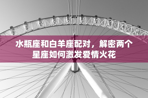 双子座最佳配对情侣，与水瓶座的完美组合解析