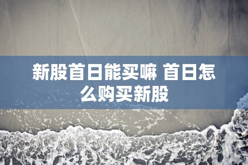 新股首日能买嘛 首日怎么购买新股