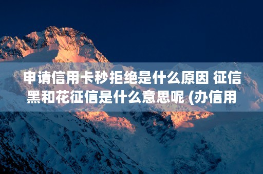 申请信用卡秒拒绝是什么原因 征信黑和花征信是什么意思呢 (办信用卡审批拒绝)