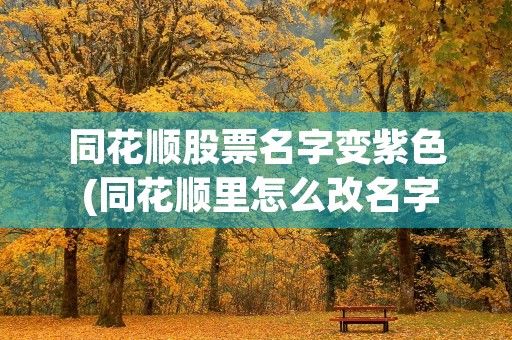 同花顺股票名字变紫色 (同花顺里怎么改名字)