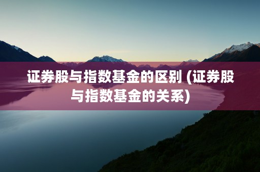 证券股与指数基金的区别 (证券股与指数基金的关系)