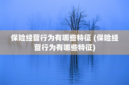 保险经营行为有哪些特征 (保险经营行为有哪些特征)