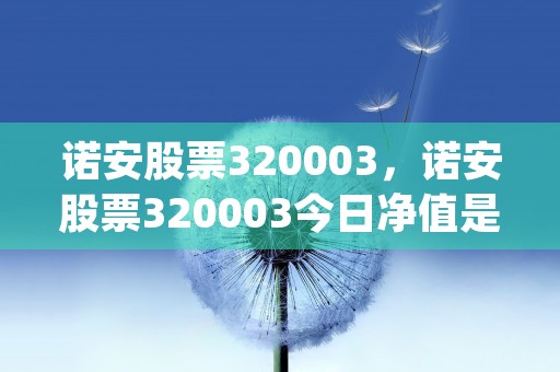 诺安股票320003，诺安股票320003今日净值是多少?519695 (诺安股票320003净值查询)