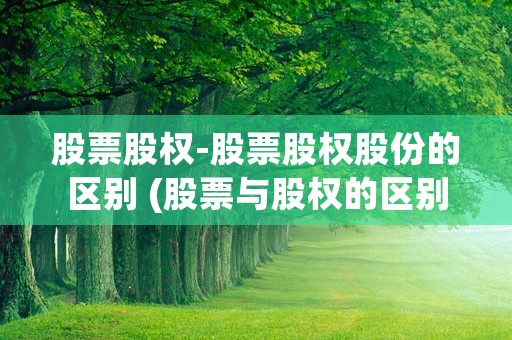 股票股权-股票股权股份的区别 (股票与股权的区别与关系)