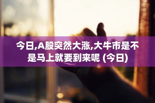 今日,A股突然大涨,大牛市是不是马上就要到来呢 (今日)