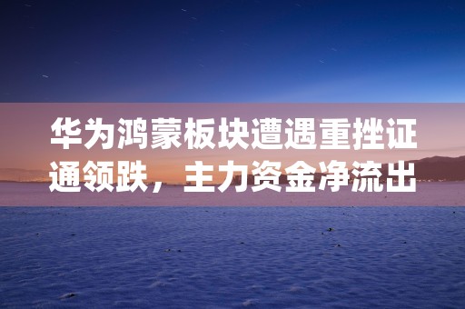 华为鸿蒙板块遭遇重挫证通领跌，主力资金净流出揭示市场担忧 (华为鸿蒙认证)