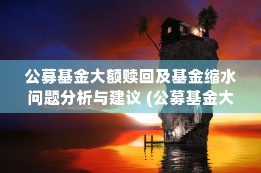 公募基金大额赎回及基金缩水问题分析与建议 (公募基金大额赎回多久到账)