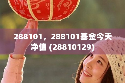 288101，288101基金今天净值 (28810129)