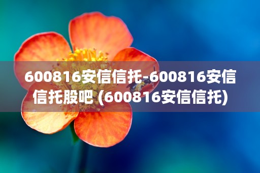 600816安信信托-600816安信信托股吧 (600816安信信托)