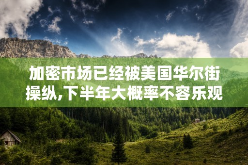 加密市场已经被美国华尔街操纵,下半年大概率不容乐观