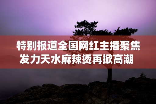 特别报道全国网红主播聚焦发力天水麻辣烫再掀高潮 (网红新闻爆料)