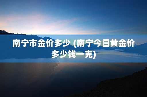 南宁市金价多少 (南宁今日黄金价多少钱一克)