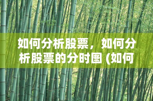 如何分析股票，如何分析股票的分时图 (如何学会分析股票)