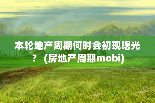 本轮地产周期何时会初现曙光？ (房地产周期mobi)