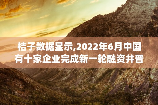 桔子数据显示,2022年6月中国有十家企业完成新一轮融资并晋升为独角兽 (it桔子数据)