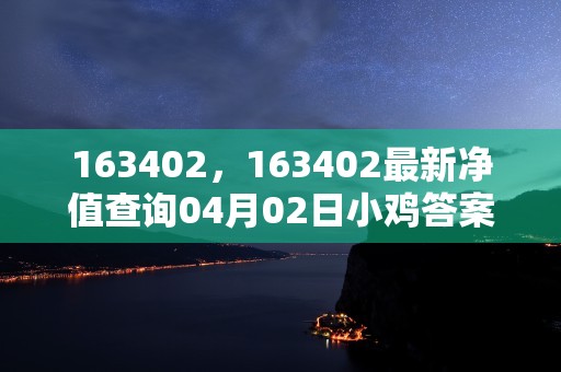 163402，163402最新净值查询04月02日小鸡答案