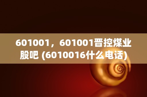 601001，601001晋控煤业股吧 (6010016什么电话)