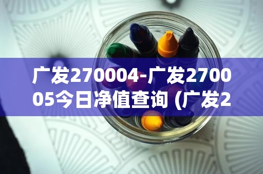 广发270004-广发270005今日净值查询 (广发270002基金净值查询)