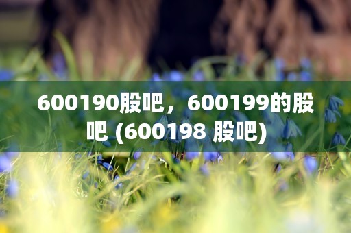 600190股吧，600199的股吧 (600198 股吧)