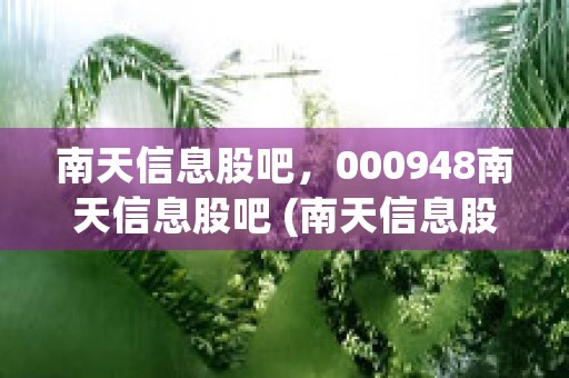 南天信息股吧，000948南天信息股吧 (南天信息股吧东方)