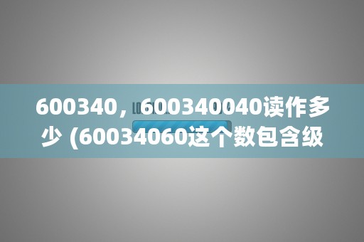 600340，600340040读作多少 (60034060这个数包含级)