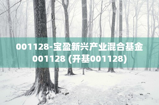 001128-宝盈新兴产业混合基金001128 (开基001128)