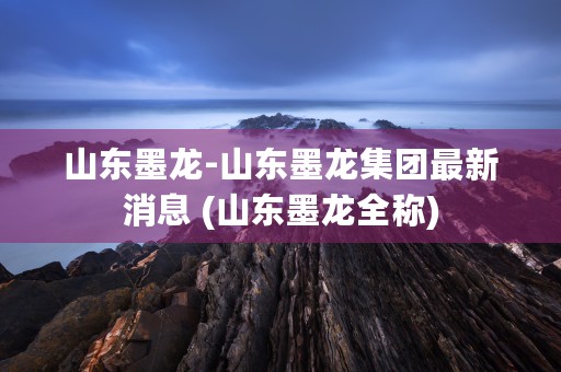 山东墨龙-山东墨龙集团最新消息 (山东墨龙全称)