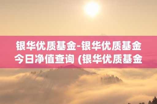 银华优质基金-银华优质基金今日净值查询 (银华优质基金最新净值)