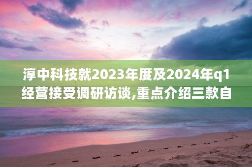 淳中科技就2023年度及2024年q1经营接受调研访谈,重点介绍三款自研 (淳中科技公司简介)