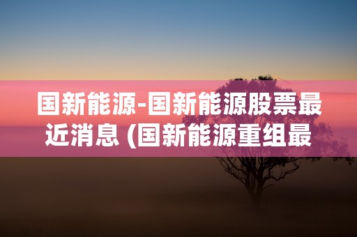 国新能源-国新能源股票最近消息 (国新能源重组最新消息)