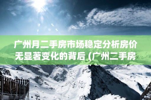 广州月二手房市场稳定分析房价无显著变化的背后 (广州二手房市场最近如何)