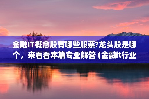 金融IT概念股有哪些股票?龙头股是哪个，来看看本篇专业解答 (金融it行业龙头股)