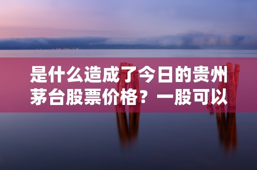 是什么造成了今日的贵州茅台股票价格？一股可以买一瓶了，来看本文隆重介绍！ (今天是如何产生的)