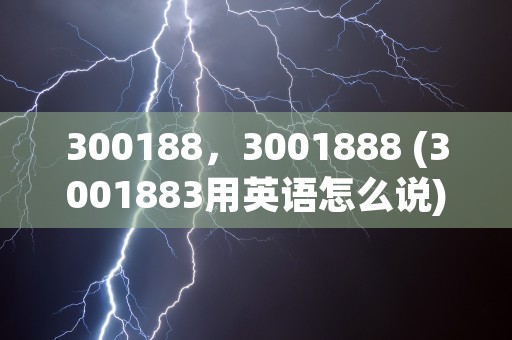 300188，3001888 (3001883用英语怎么说)