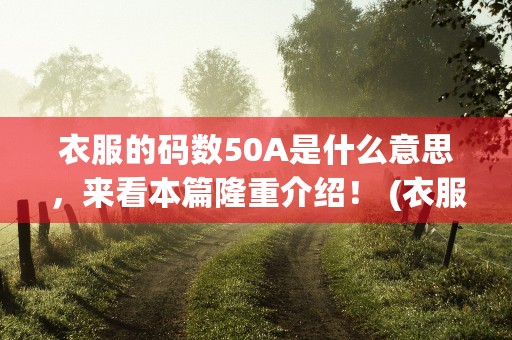 衣服的码数50A是什么意思，来看本篇隆重介绍！ (衣服的码数从小到大)