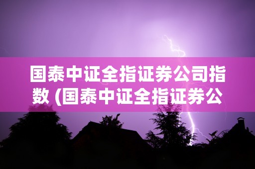 国泰中证全指证券公司指数 (国泰中证全指证券公司交易型开放式指数证券投资基金)