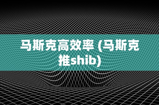 马斯克高效率 (马斯克推shib)