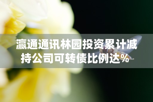 瀛通通讯林园投资累计减持公司可转债比例达% (瀛通通讯老板)