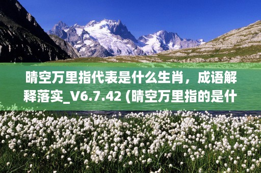 晴空万里指代表是什么生肖，成语解释落实_V6.7.42 (晴空万里指的是什么)