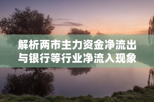 解析两市主力资金净流出与银行等行业净流入现象 (两市主力资金净流入在哪里看)