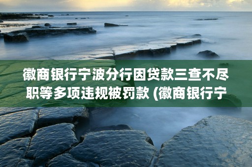 徽商银行宁波分行因贷款三查不尽职等多项违规被罚款 (徽商银行宁波分行网点)