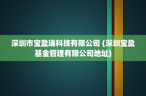 深圳市宝盈瑞科技有限公司 (深圳宝盈基金管理有限公司地址)