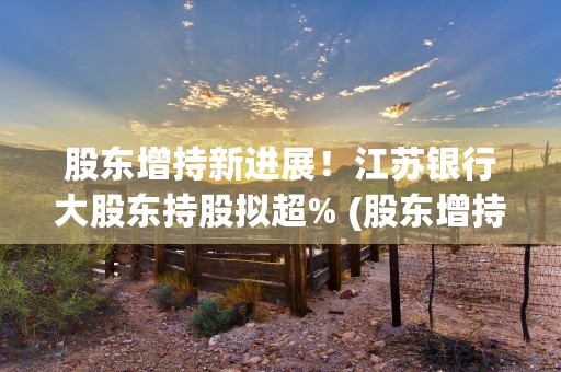 股东增持新进展！江苏银行大股东持股拟超% (股东增持的股票有哪些)